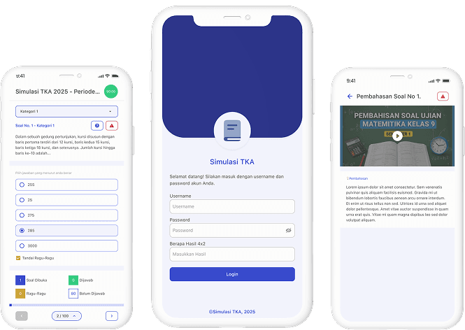Preview simulasi tes TNI POLRI di smartphone